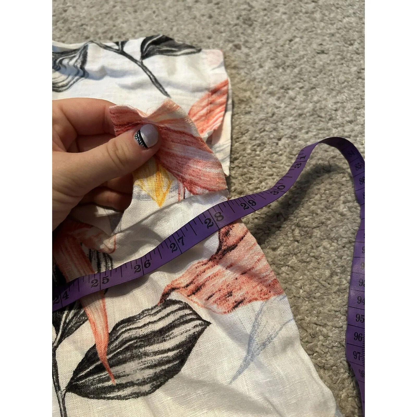 C&C California Linen Top Plus Sz 3X‎ Floral Lightweight - Image 4