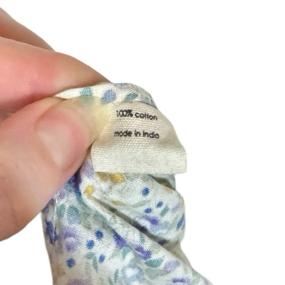 E T C Tiered Ruffle Flutter Scalloped Maxi Dress in Ditsy Floral Liberty London Purple Size M - Image 10