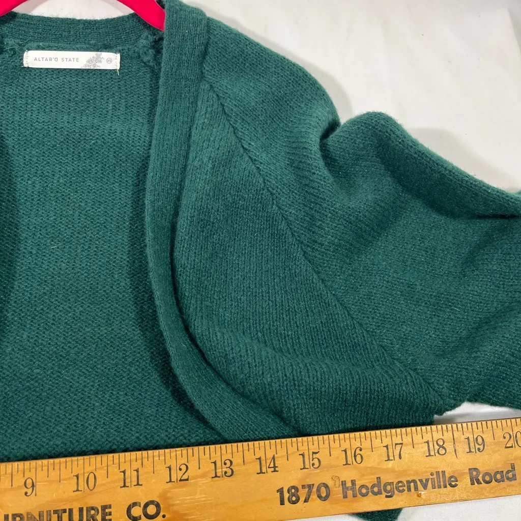 ALTAR’D STATE SWEATER SHRUG CARDIGAN OPEN FRONT‎ SUPER SOFT XS GREEN PREOWN A76 - Image 6