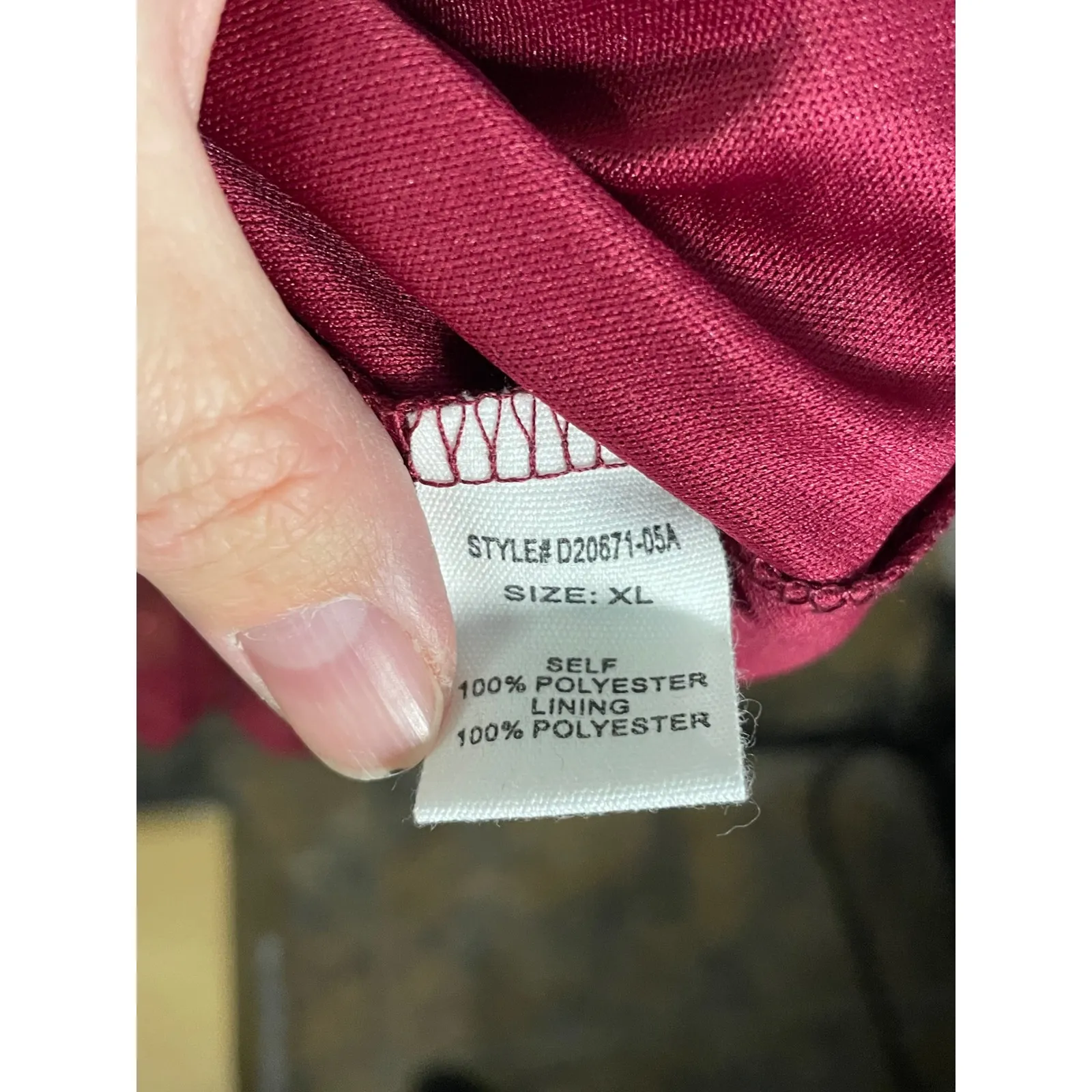 Altar State Burgundy Metallic Tiered Long Sleeve Babydoll Dress XL‎ - Image 6