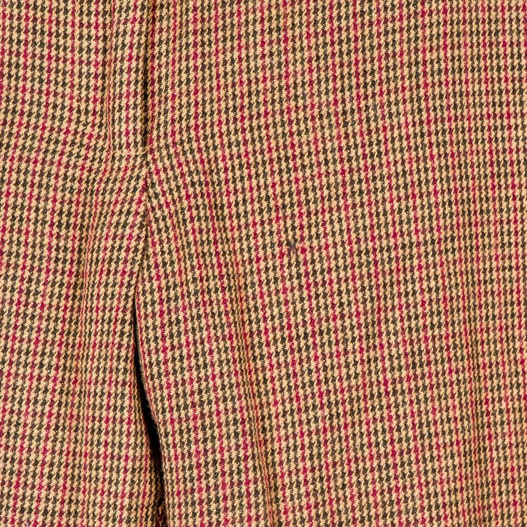 Harve Benard VTG Houndstooth Pants 12 Womens Wool 70s Brown Red Retro Costume - Image 4