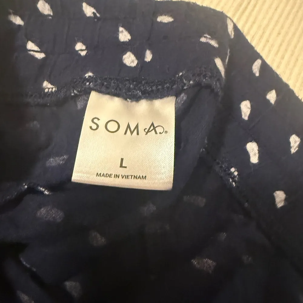 Soma Intimates Navy White Dot Lounge Sleep Shorts Size Large - Image 5