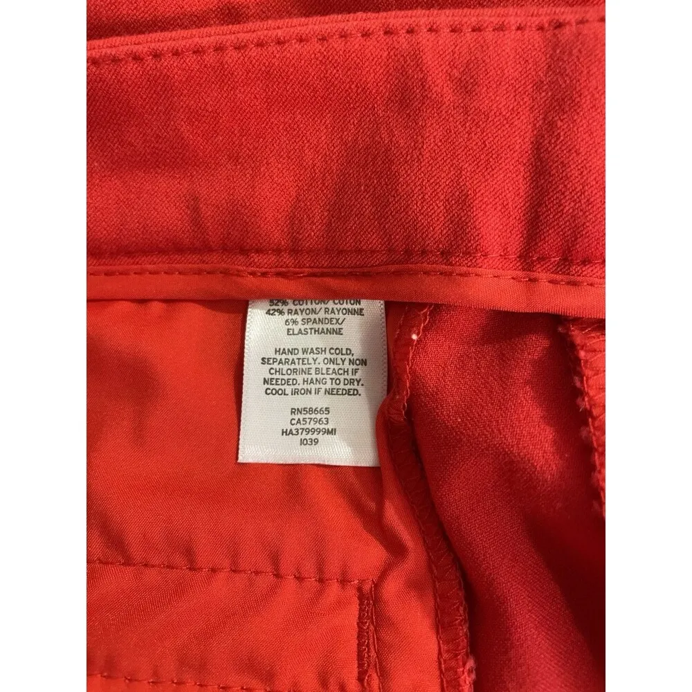 EUC Halogen Red Straight Leg Trouser Pants Size 6 - Image 6