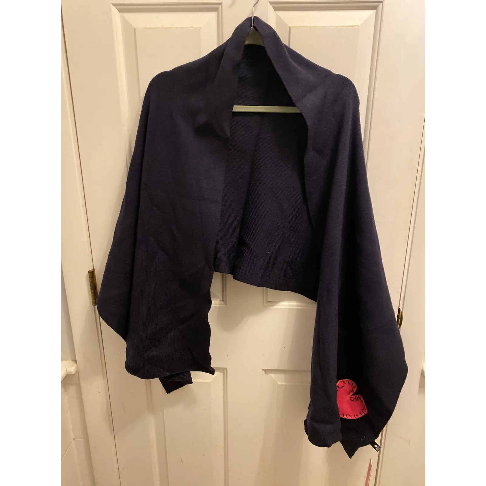 Brand New Aqua Kerri Rosenthal Women's OS Blue Wrap Shawl Scarf Heart - Image 2