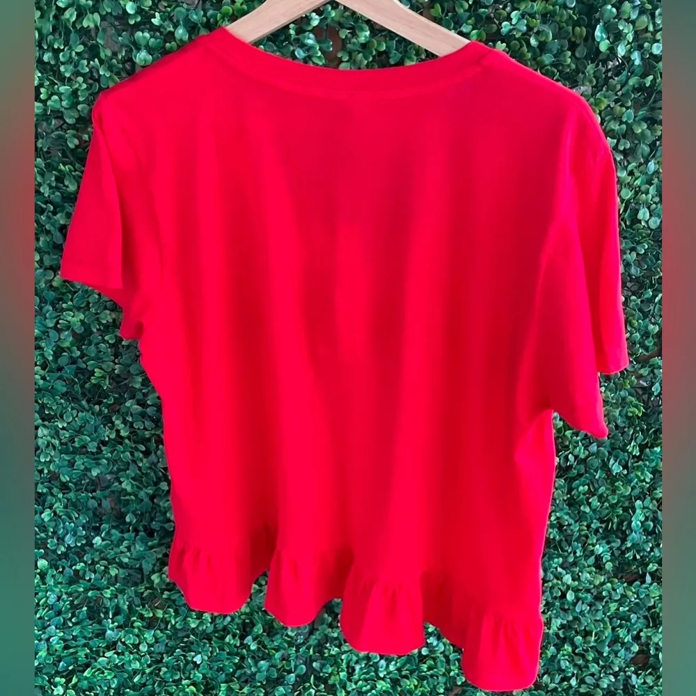 Bobi - Short Sleeve T-Shirt - Cotton - Slight Crop - Ruffle Hem - NWT - Cotton - Image 7