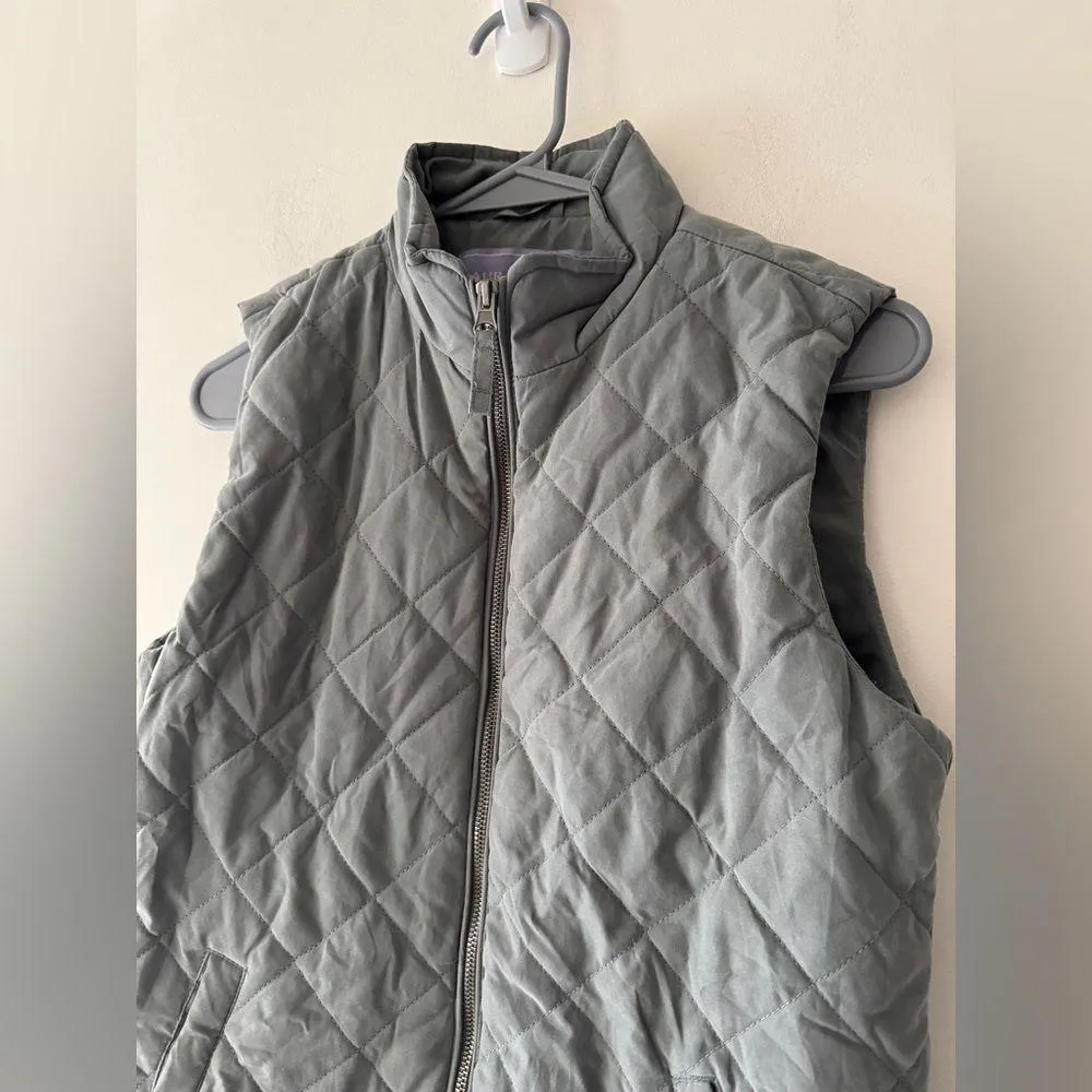 Laura Scott Gray Puff Quilted Vest Jacket - Image 2