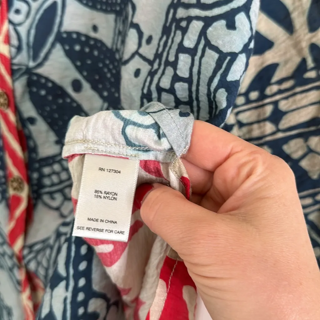 John Mark medallion mixed media tunic button down - Image 7