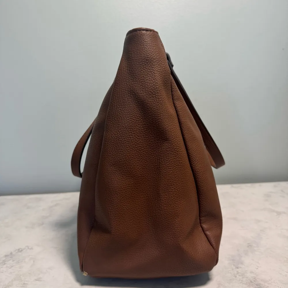 Women's Tommy Hilfiger Brown Tote Bag Large Red White Blue Logo Shopper Purse - Image 3