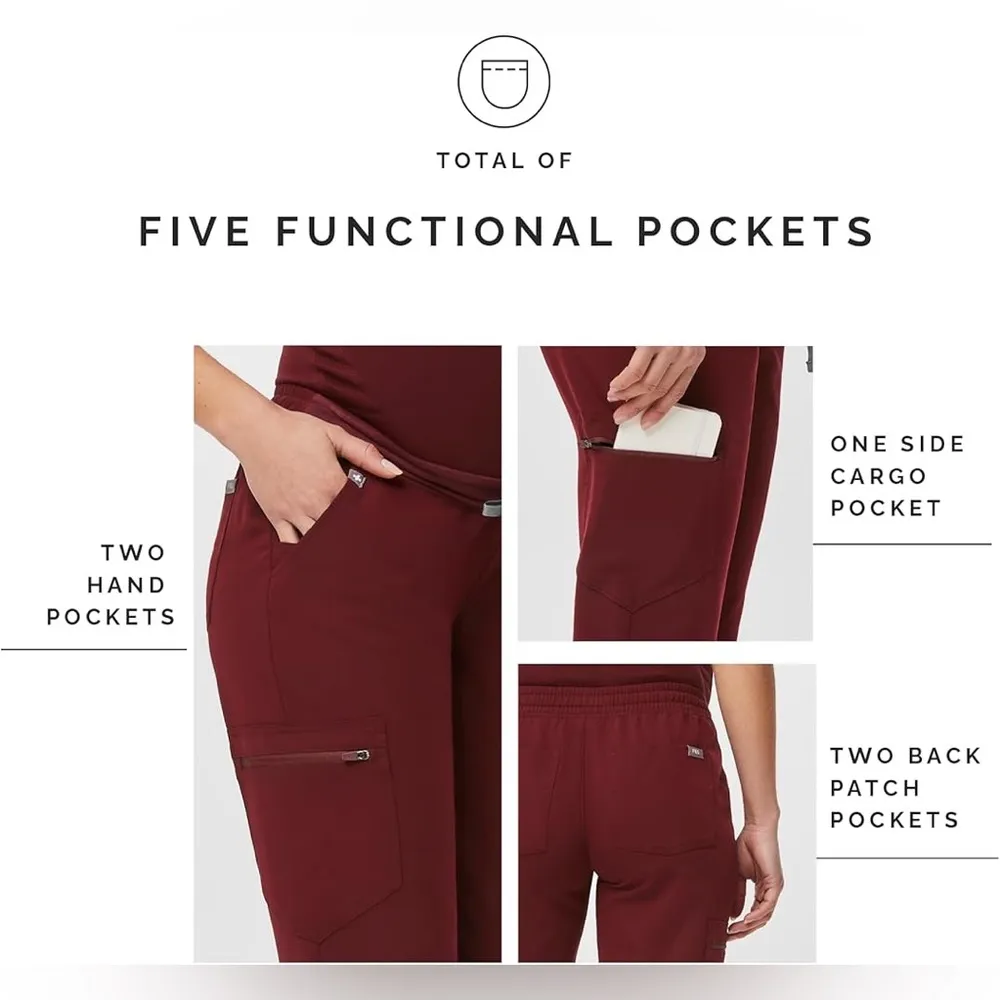 FIGS Burgundy Maternity Jogger Scrub Pants Size XXL - Image 4