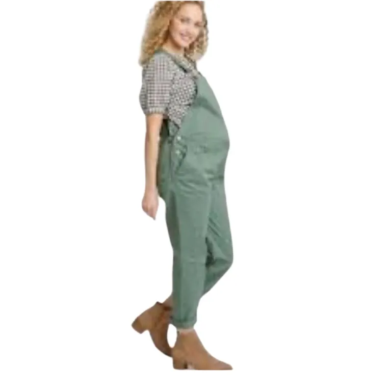 Hatch x The Nines Maternity Overalls XS Green - Image 4
