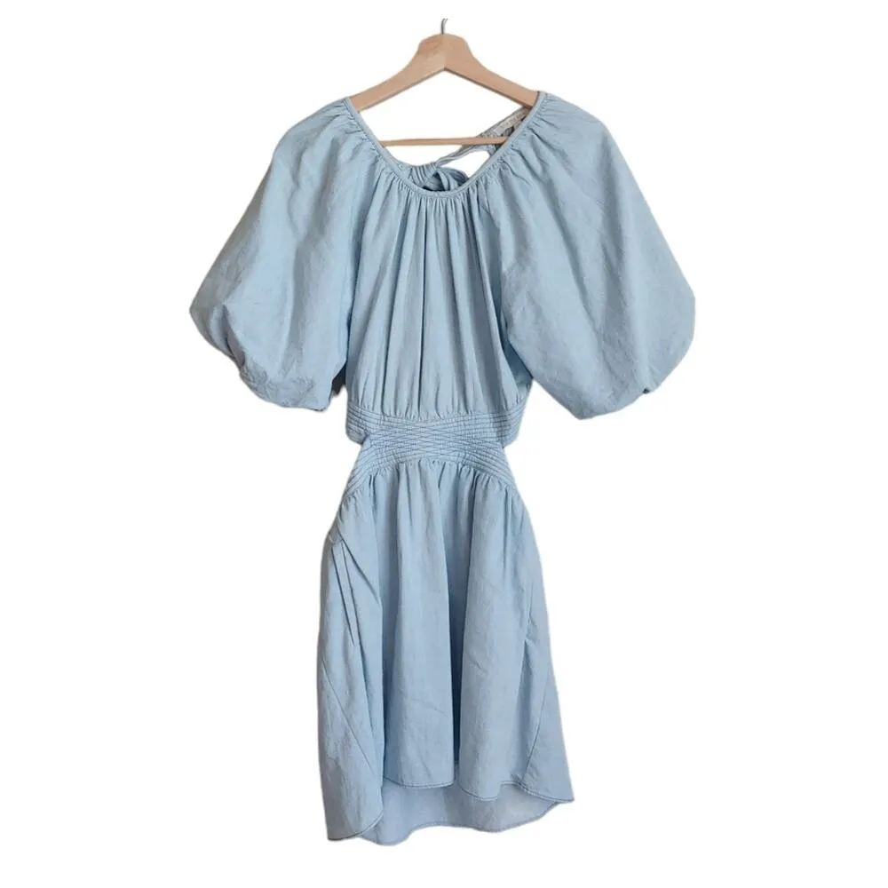 New Anthropologie Love The Label Light Blue Denim Cutout Dress Size Extra Small - Image 4