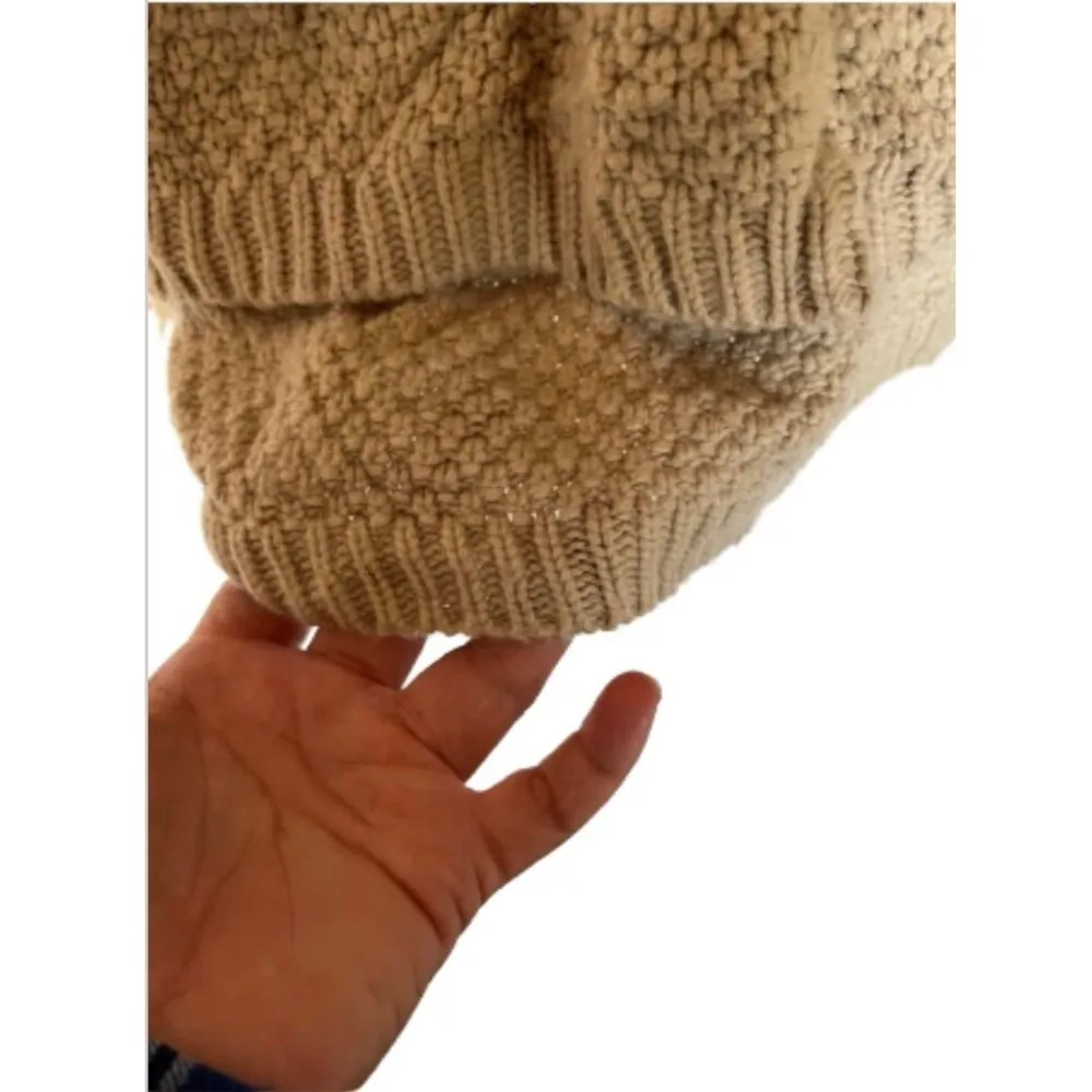 Lucky Brand chunky wool blend fringed poncho sweater XS/S - Image 5