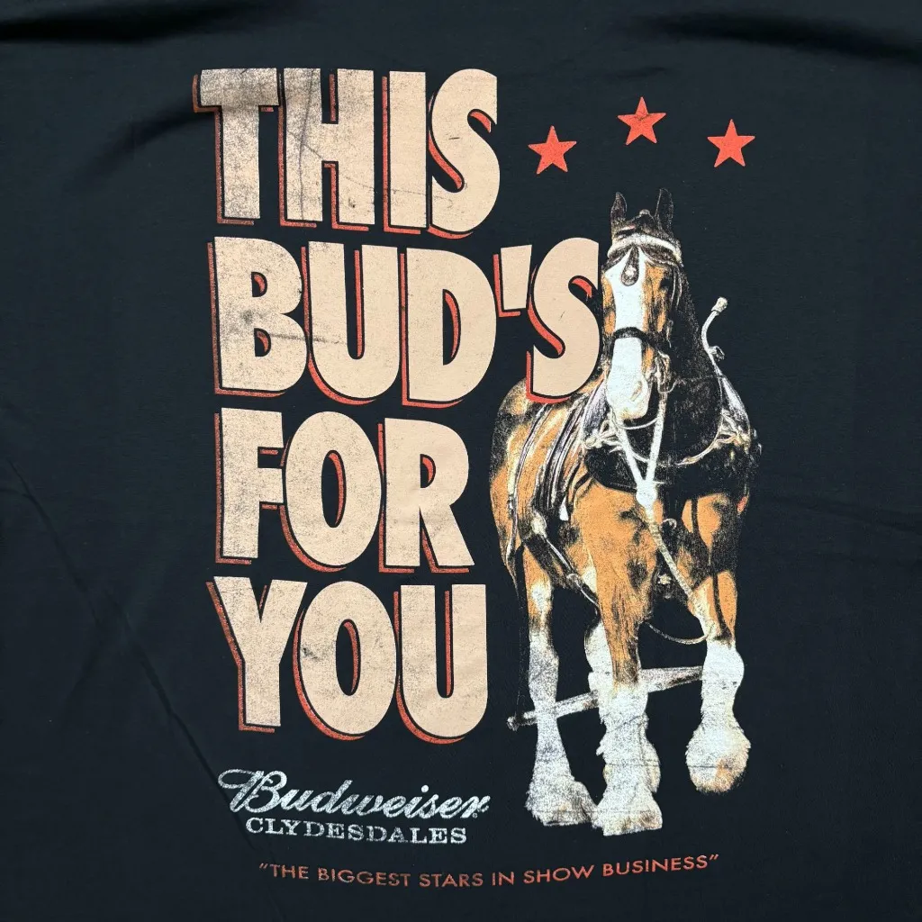 Budweiser Clydesdales This Bud's For You Oversized T-Shirt Size Large - Image 3