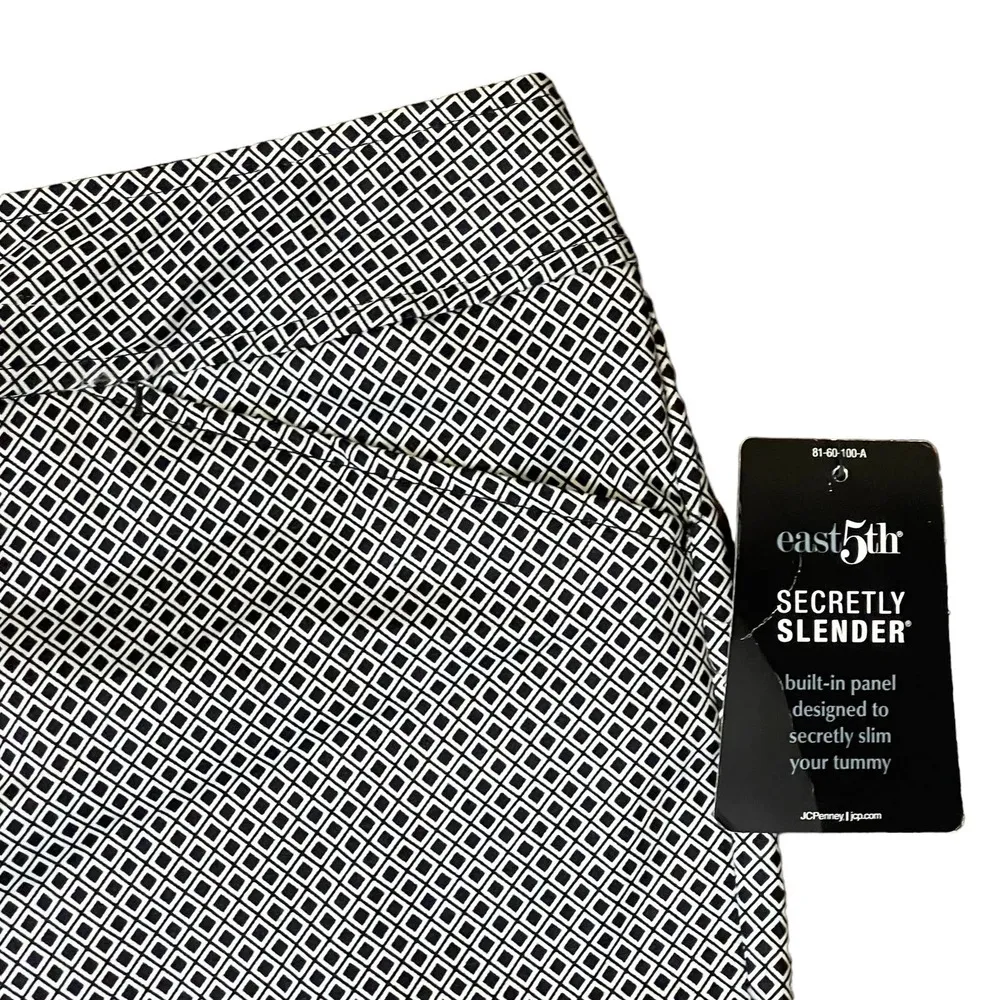 East 5th Secretly Slender Geometric Stretch Cropped Capri Pants Size 8 Women NWT - Image 6