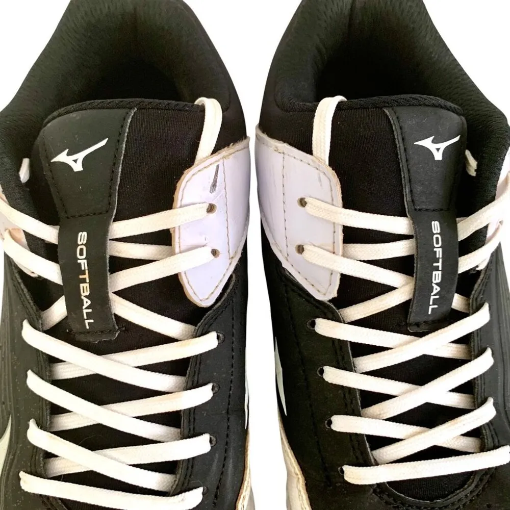 Mizuno Womens 9-Spike Advanced Finch Elite 3 Softball Shoes Black/White Size 9 - Image 4
