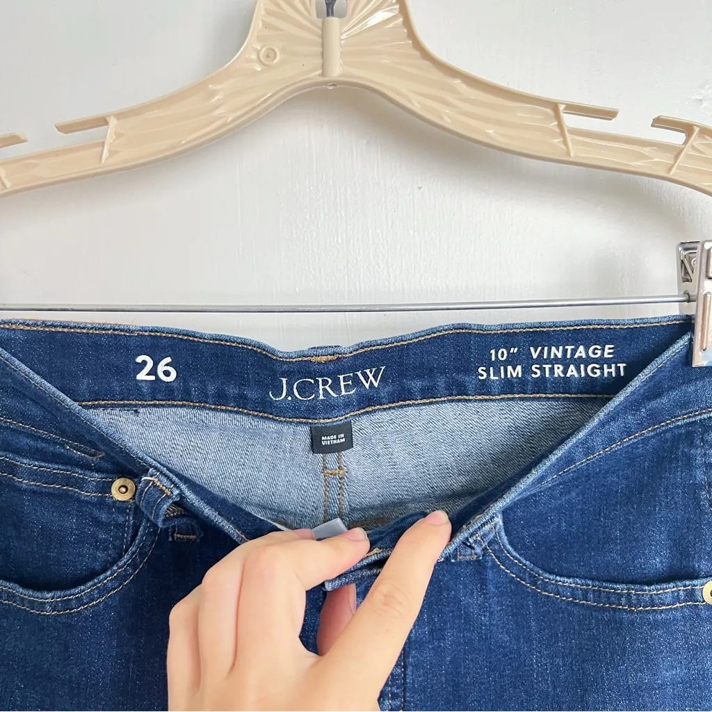 J Crew • 10" Vintage Slim-Straight Jean in Rinse wash dark indigo ankle cropped - Image 4