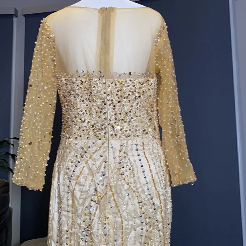 Women’s Gold Fully Beaded Dress M **READ DESCRIPTION** Gold Size M - Image 7