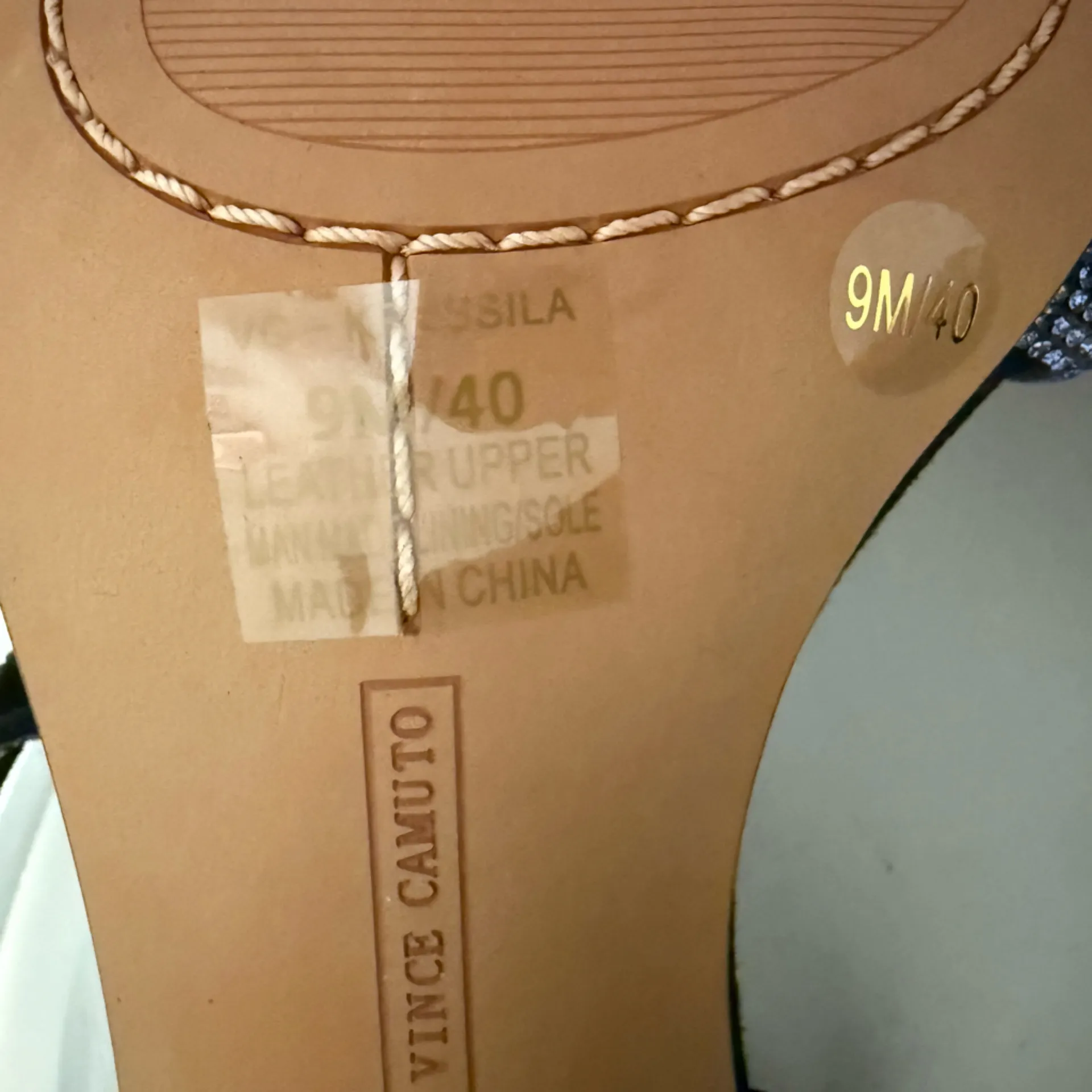 Vince Camuto Kressila Black Suede Blue Crystal Strappy Block Heel Sandals 9 NEW - Image 10