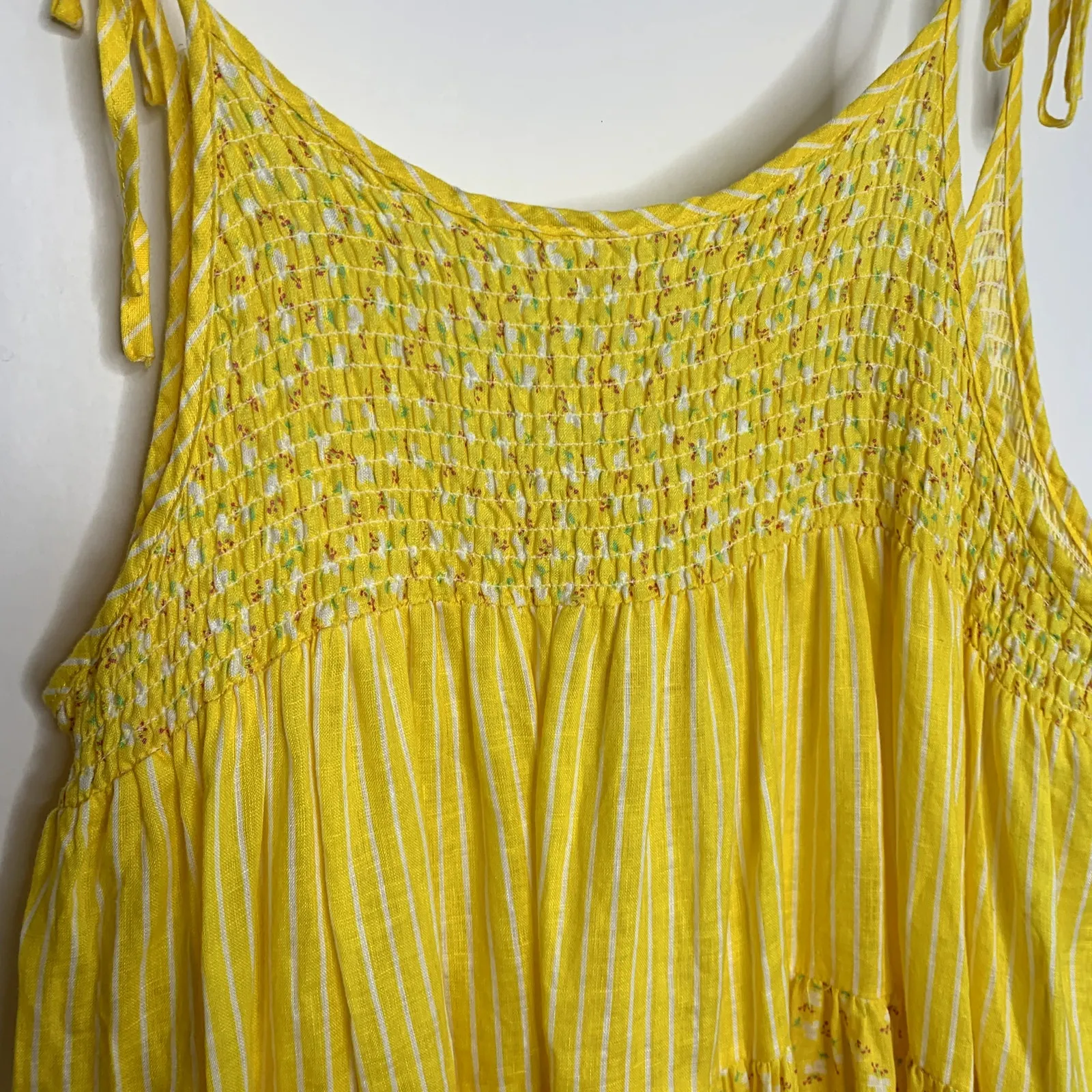 Solid & Striped The Parker Dress in Ditsy Floral Yellow Womens Medium - Image 6