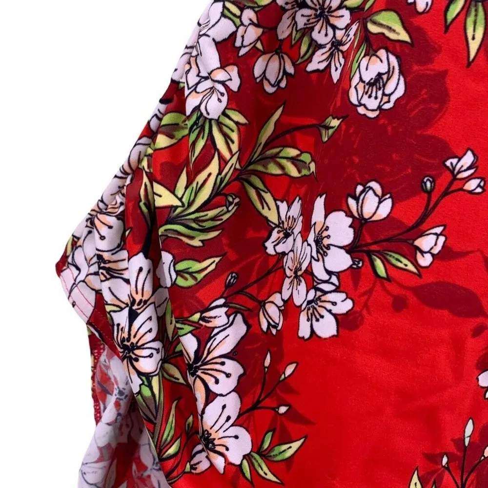 Debenhams Red Floral One Piece Halter Size 6 - Image 2