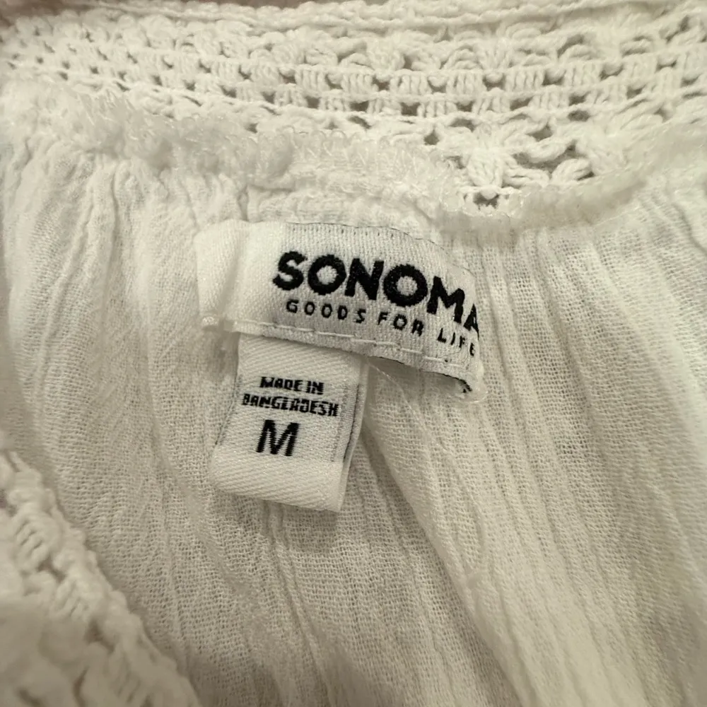 **Sonoma Goods For Life Women's White Boho Blouse – Size M** - Image 4