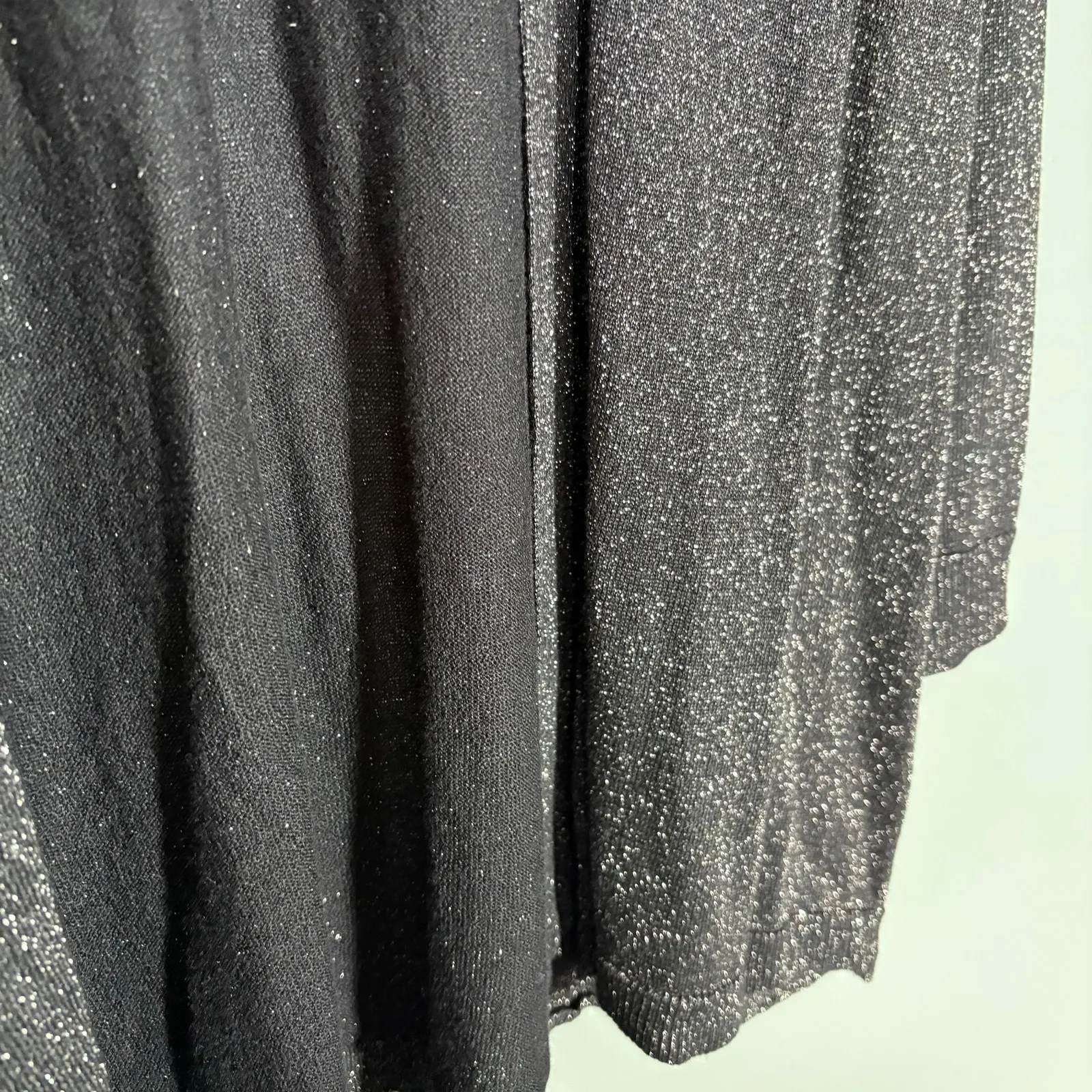 Avenue Black Glitter Glam Open Front Cardigan Sweater - 22/24 - Womens Plus Size - Image 4