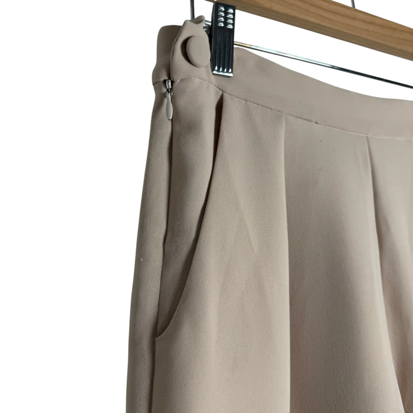 Rachel Comey Westside Cream Pleated Tapered Cuffed Georgette Dress Pants Size 0 - Image 9