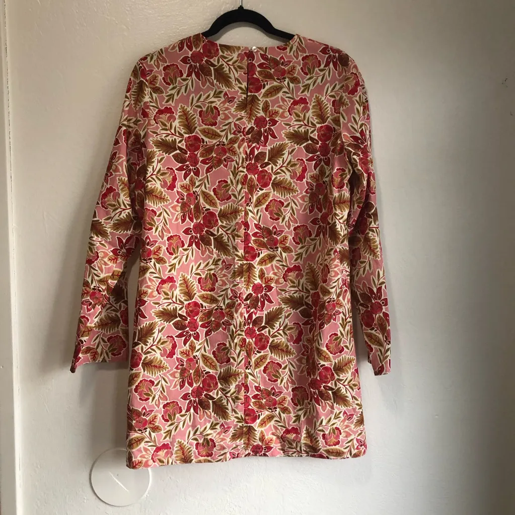 Mi Golondrina dress size small floral tunic pink autumn bohemian milkmaid - Image 5