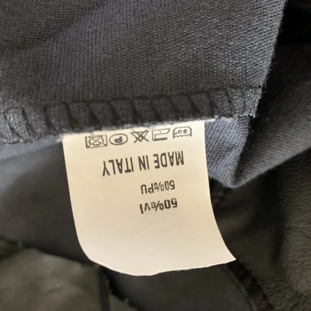 Krisp London Black Faux Leather Cropped Jacket Made In Italy Minimalist Chic M‎ Size M - Image 5