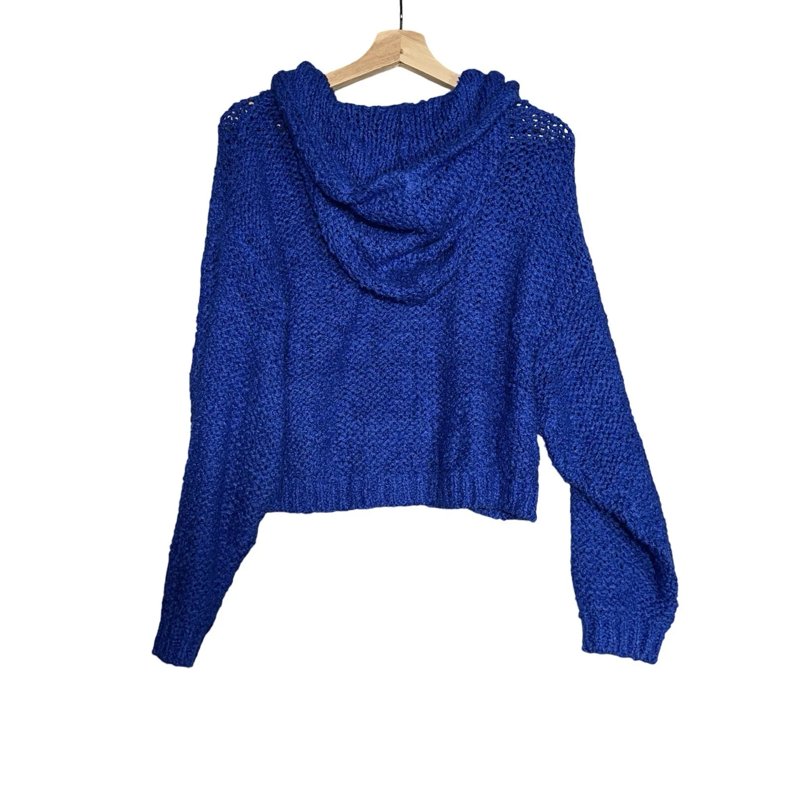 Anthropologie Pilcro Women's NWT Sailcloth Hooded Sweater Blue Oversized Sz S - Image 3