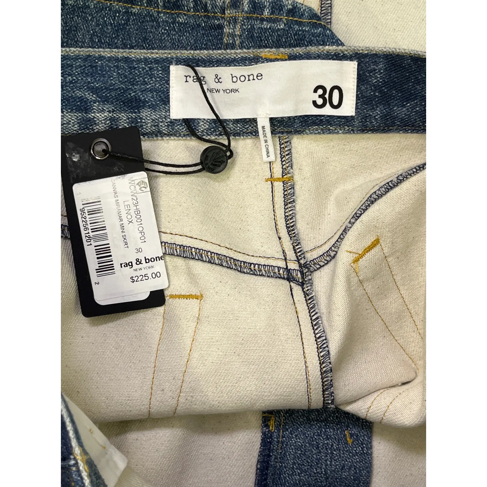 Rag & Bone Lenox Canvas Miramar Denim Mini Asymmetrical Mini Skirt Size 30 - Image 2