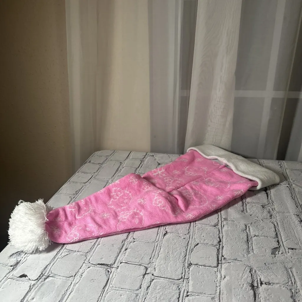 Hello Kitty Pink Face Snowflake Holiday Santa Hat NEW Adult One Size - Image 5