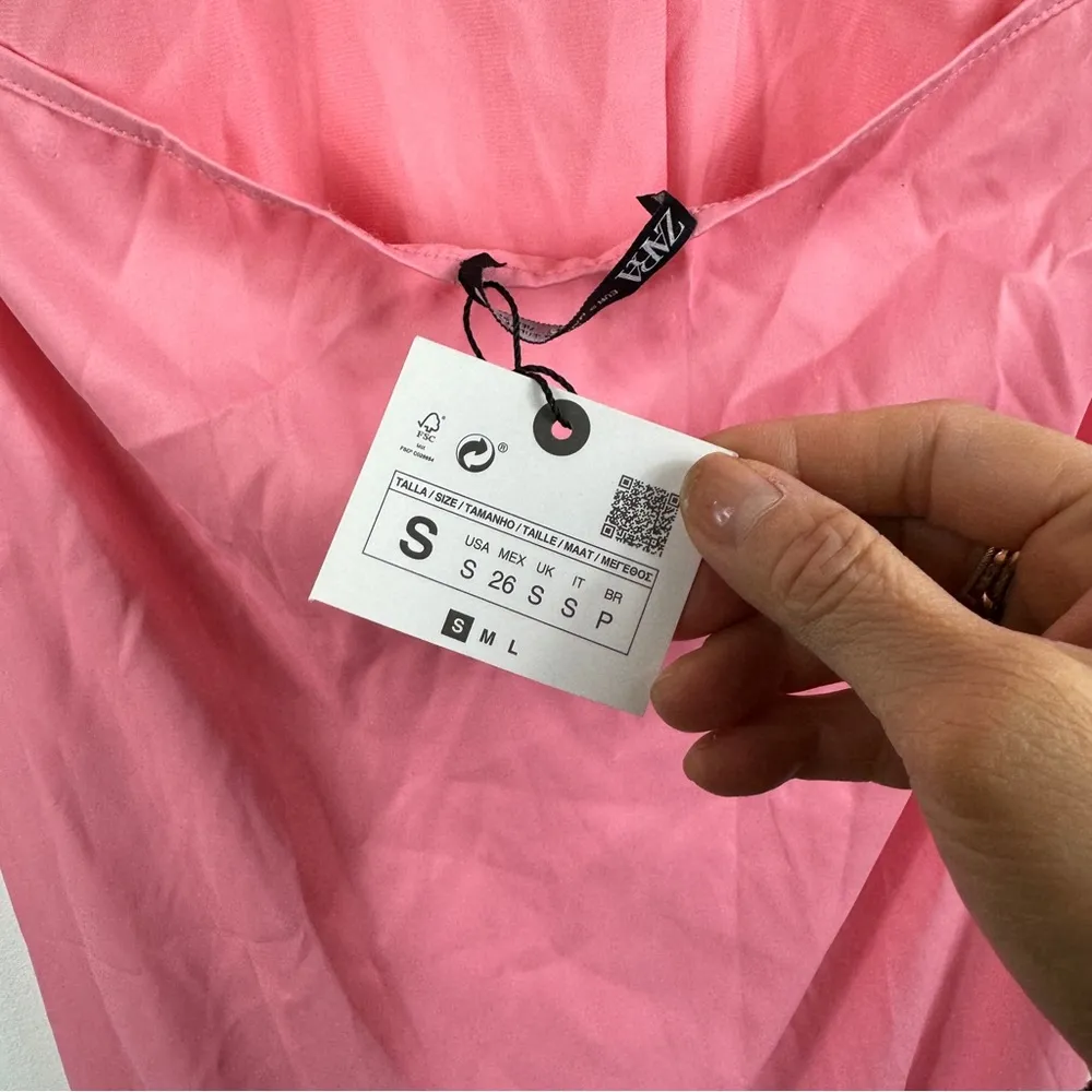 Zara pink satin effect button dress BLOGGERS FAVORITE!!! - Image 12