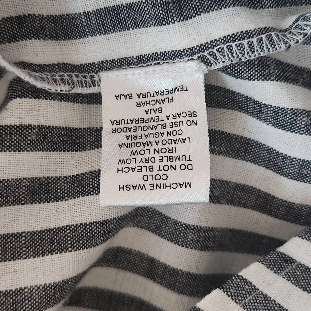 Love Tree Black and White Striped Preppy Shorts with Tie Waist Size Large - Image 8