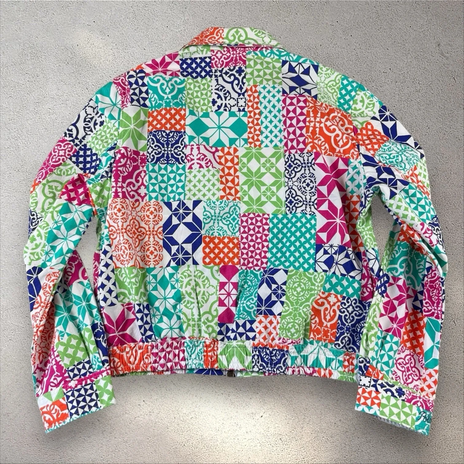 Polo Ralph Lauren Cotton Patchwork Geometric Eisenhower Bomber Jacket Sz S NWT - Image 4