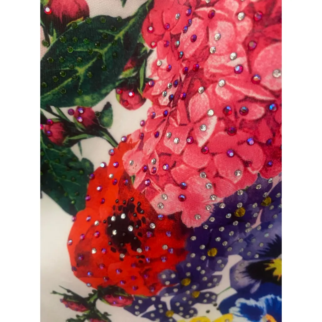 Women's VENUS White Floral Embellished Dress XL - Image 4