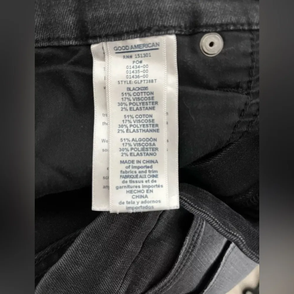 Good American Good Legs Black Hi-Rise Jeans Women’s Size 24 GLPT38BT Stretch - Image 4