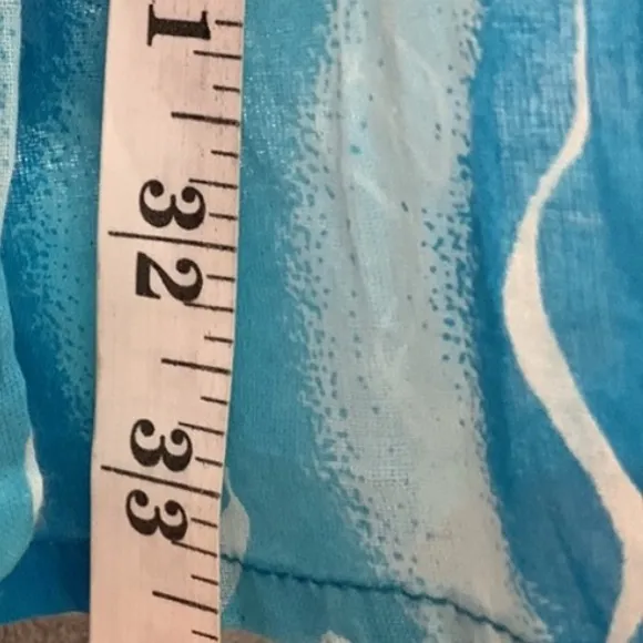 100% Cotton NWOT West Indies Wear Turquoise Wave Seahorse Pattern Swim Coverup Blue Size M - Image 7