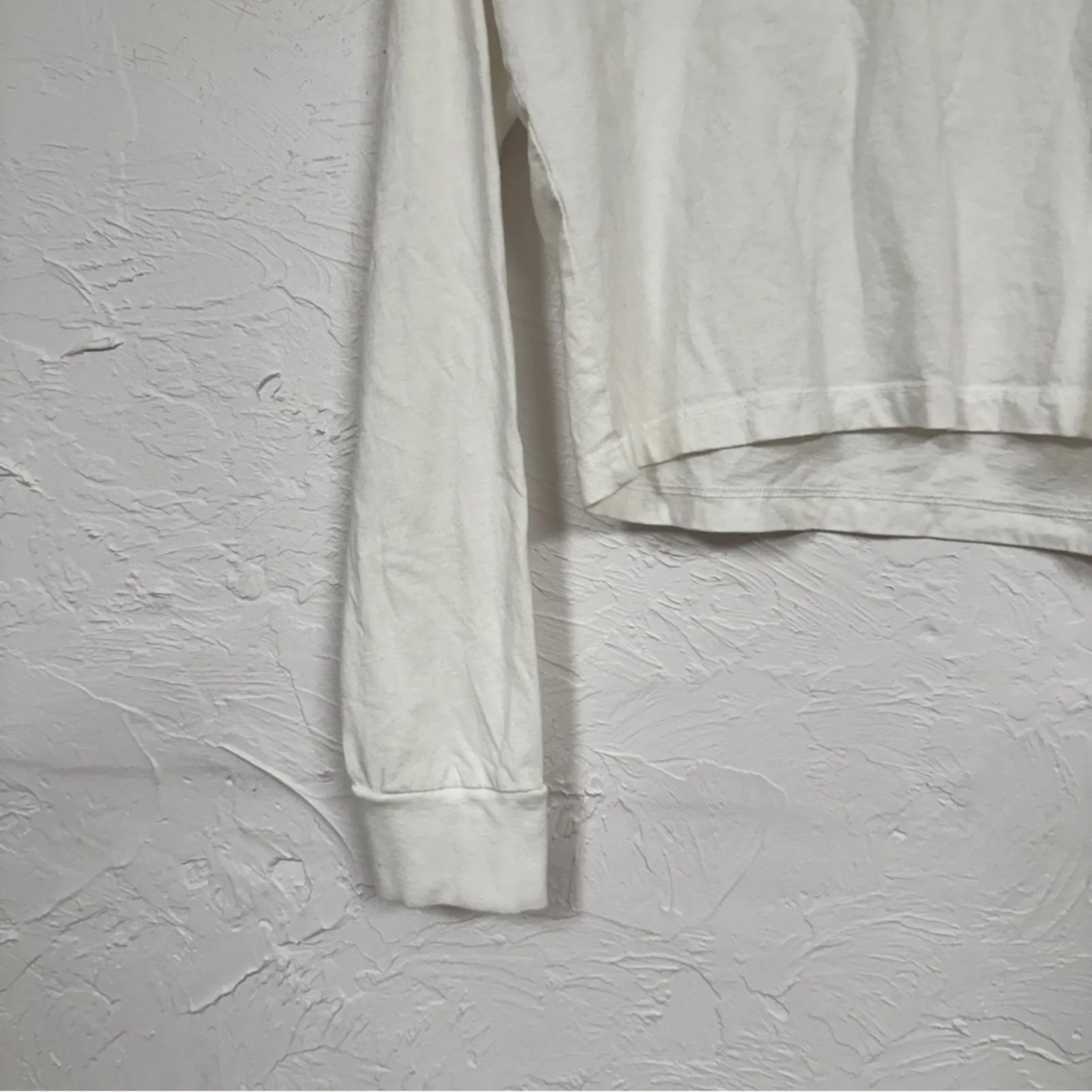 The Upside White Long Sleeve Cropped Tee Shirt Womens 8 Rise Shine Embroidered - Image 6