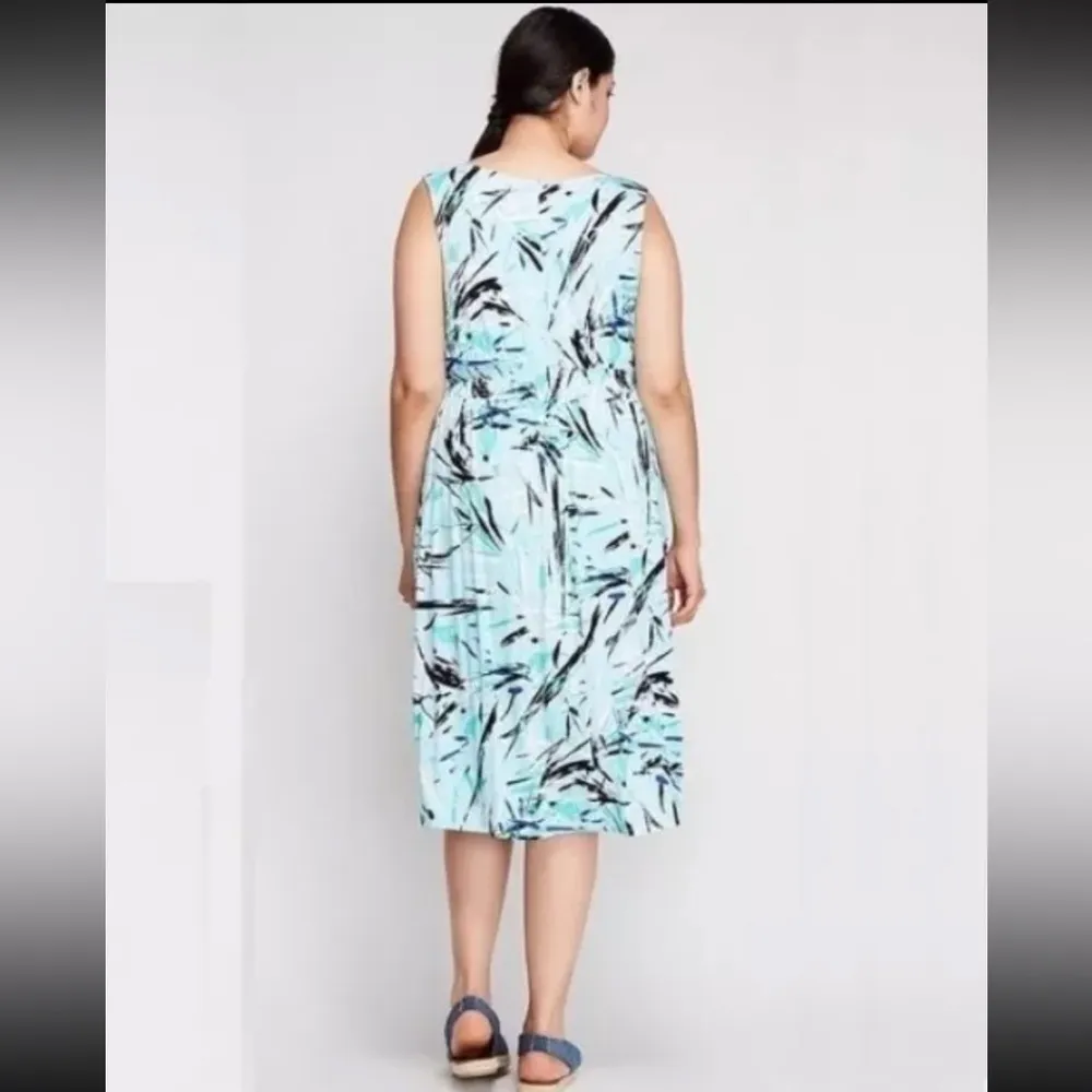 Lane Bryant Surplice V-Neck Smocked-Waist Jersey Midi Dress Plus Size 26 / 28 - Image 5