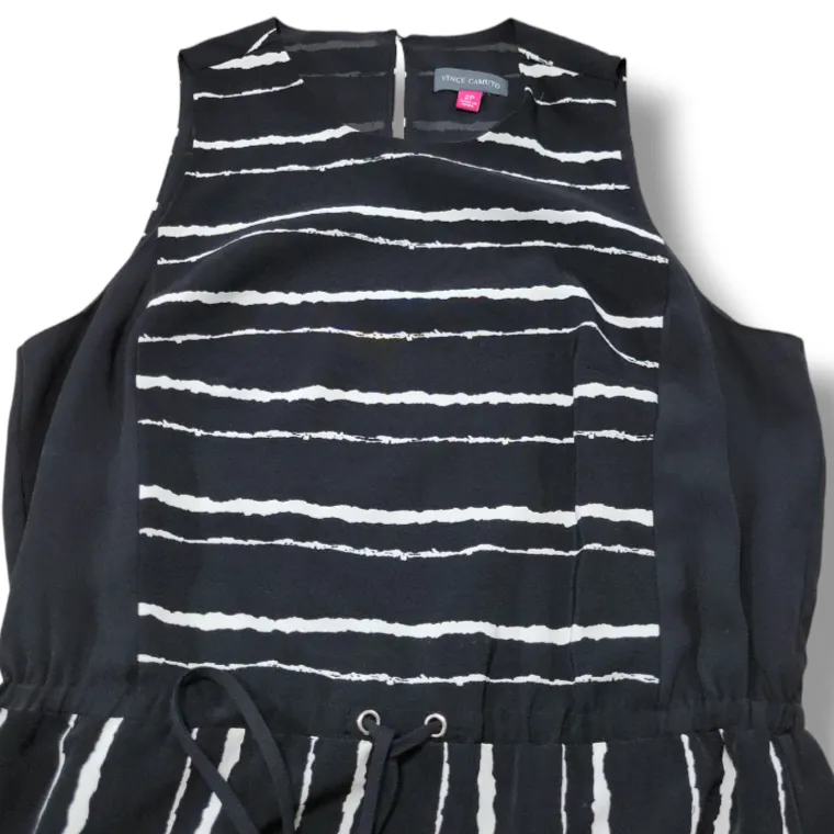 Vince Camuto Dress 2P Petite Women's A-Line Dress Sleeveless Elastic Waist Lined  - Image 4