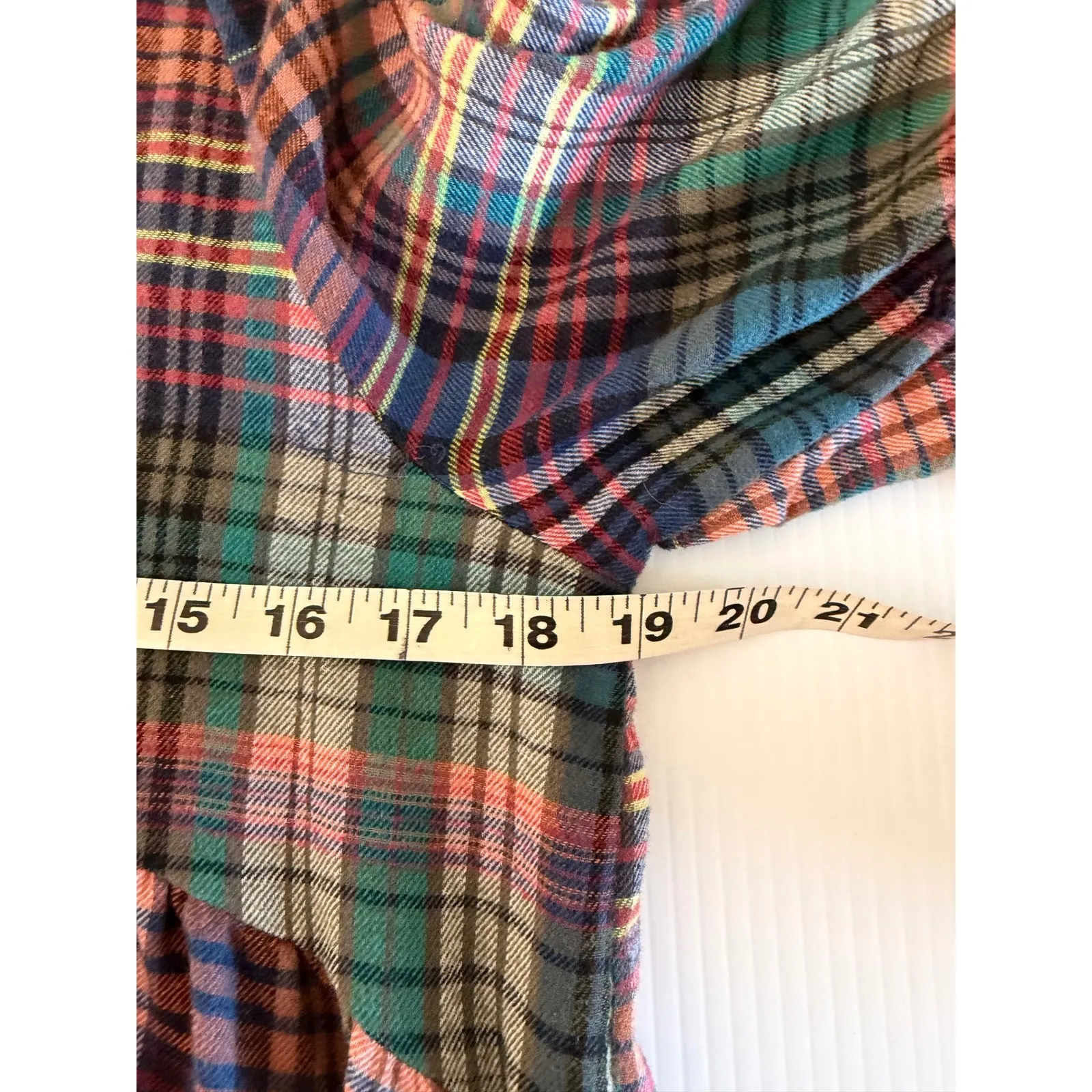 Natural Life Rebecca Plaid Tiered Maxi Dress Shirt Collar Short Sleeve Women's M - Image 6