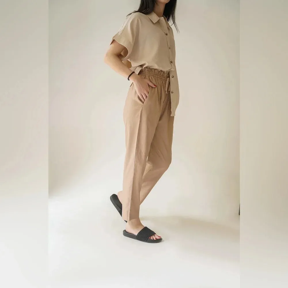 Set 2 SHEIN  leopard print wrap top/brown paper bag pants‎ - Image 13