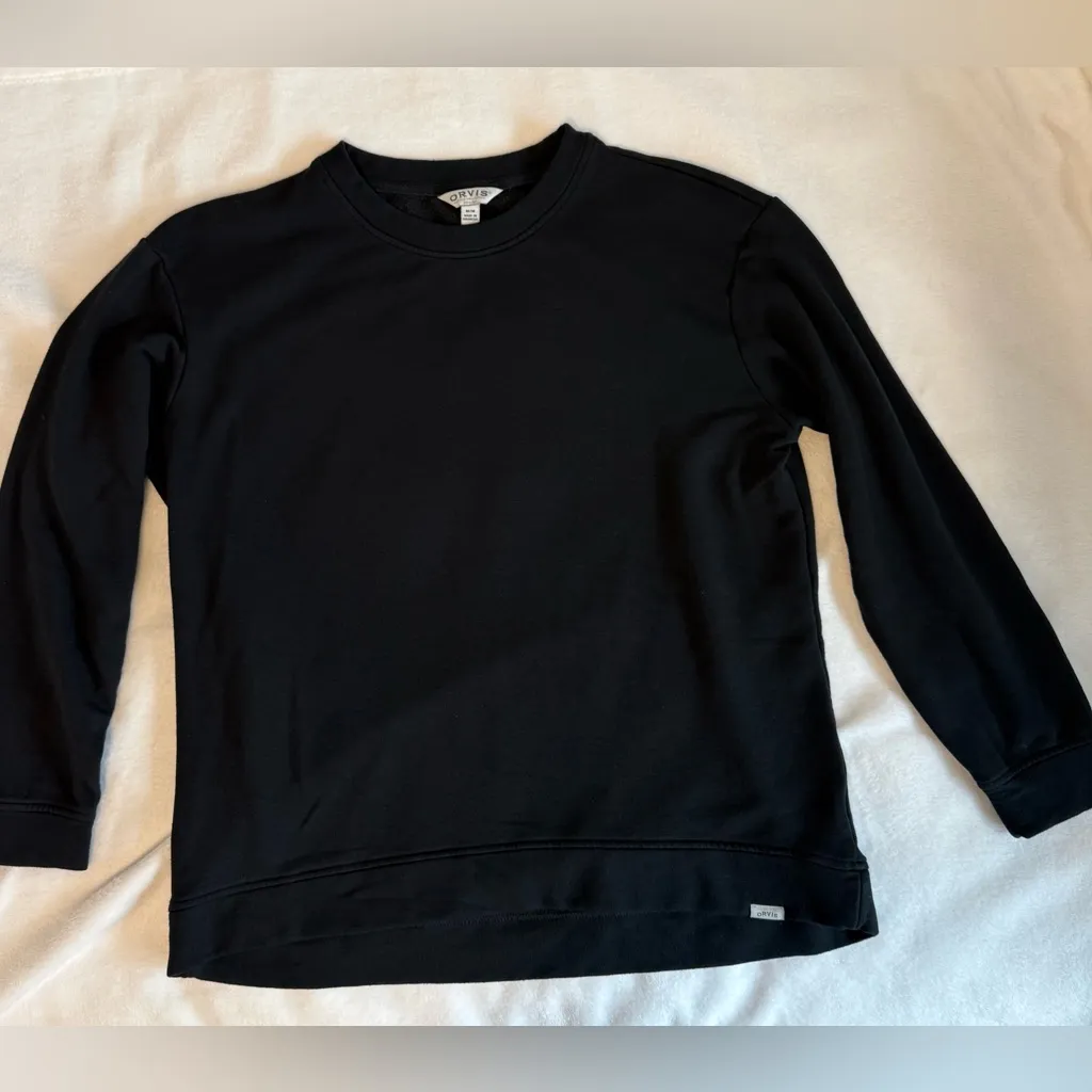 Orvis Black Lightweight Crewneck Sweatshirt Size Medium - Image 3