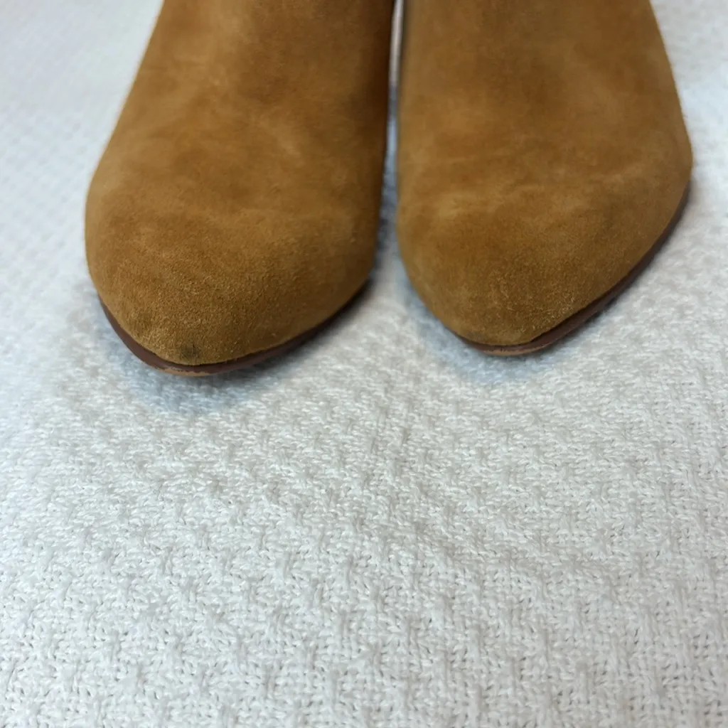 Vince Camuto Pointed Toe‎ High Heeled Booties Camel Suede size 6.5 - Image 10