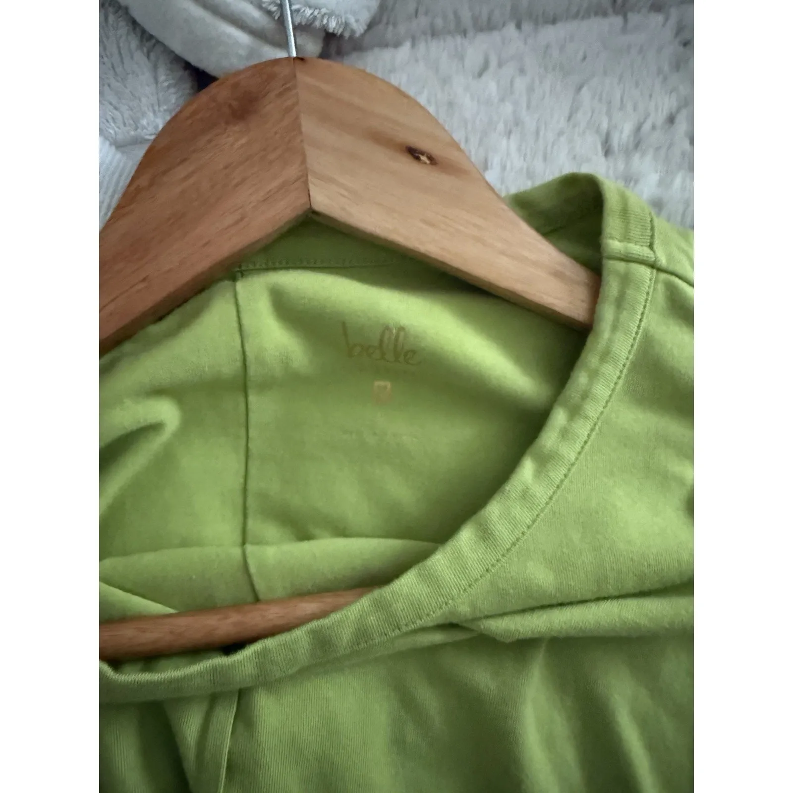 Belle by Kim Gravel TripleLuxe Knit Notched Crew Neck Long Sleeve Loden Medium Green - Image 4