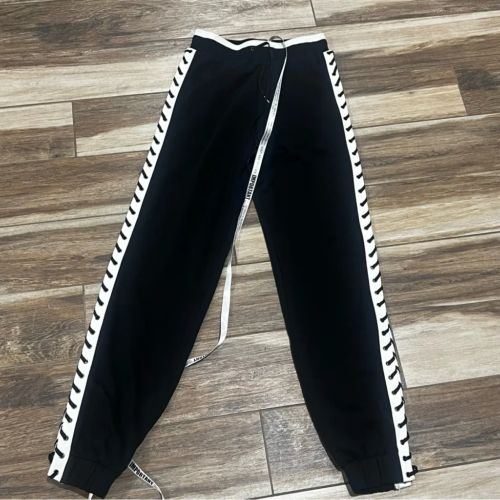 Mistress Rocks  black side tie fleece jogger sweatpants - Image 9