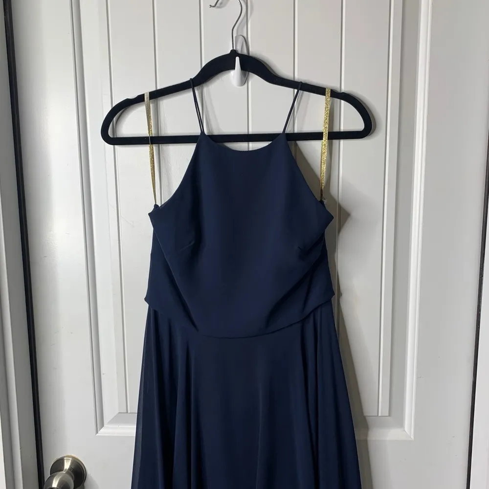 Jenni Yoo BHLDN Navy Maxi Dress Halter Bridesmaid Formal size‎ 4 wedding guest - Image 3
