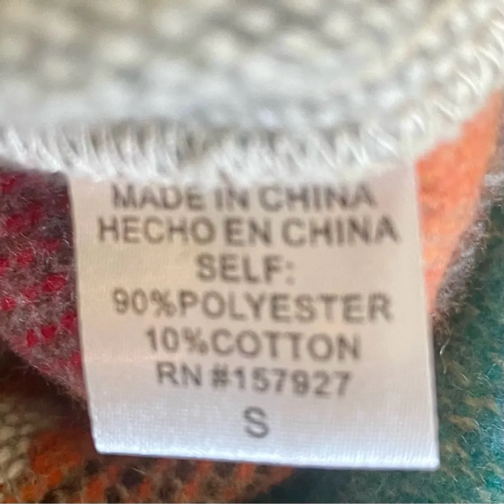 LA MIEL Shirt Jacket Aztec Western Raw Hem Small Blue - Image 9