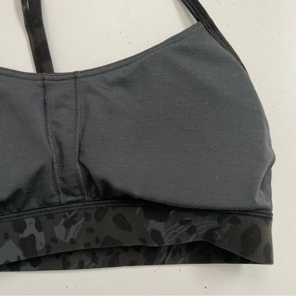 Sports Bra Flow Y Nulu Light Support Racerback Cheetah Camo Black Grey - Image 8